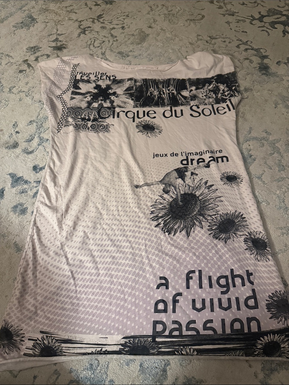 Cirque du Soleil Graphic Sunflower Mini Dress - White & Black